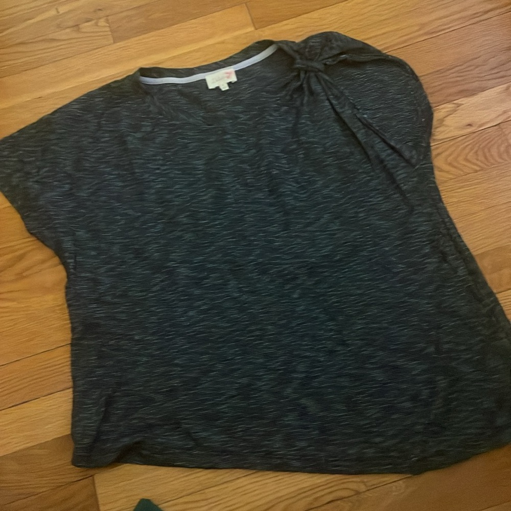 Anthropologie Delatta Margot Asymmetrical Navy Striped Top M